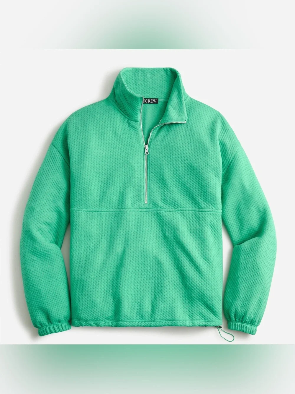 J.Crew Terry Half-Zip Pointelle Sweatshirt 2X BM325